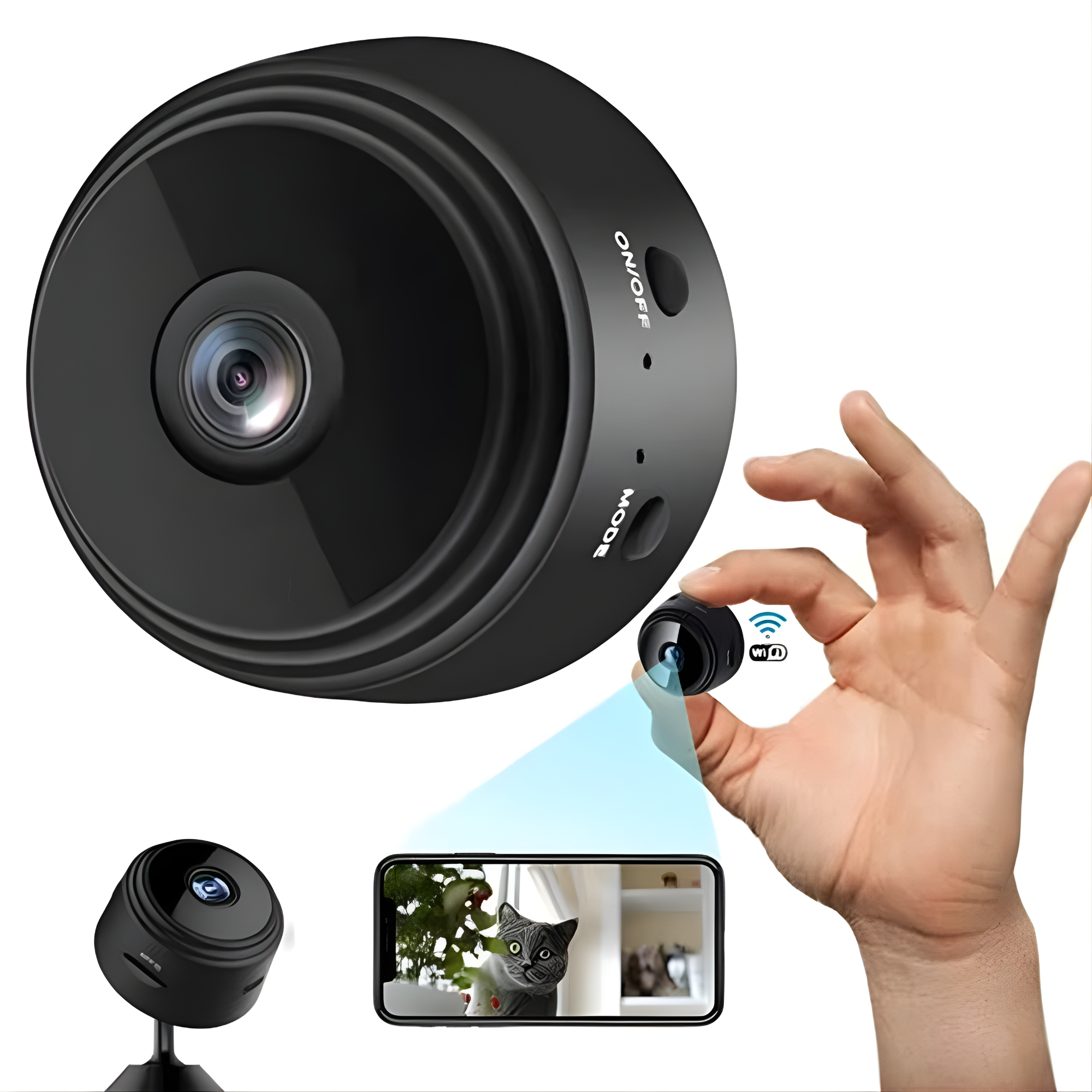 Mini Cámara Espía Magnética HD (WiFi + Visión Nocturna)