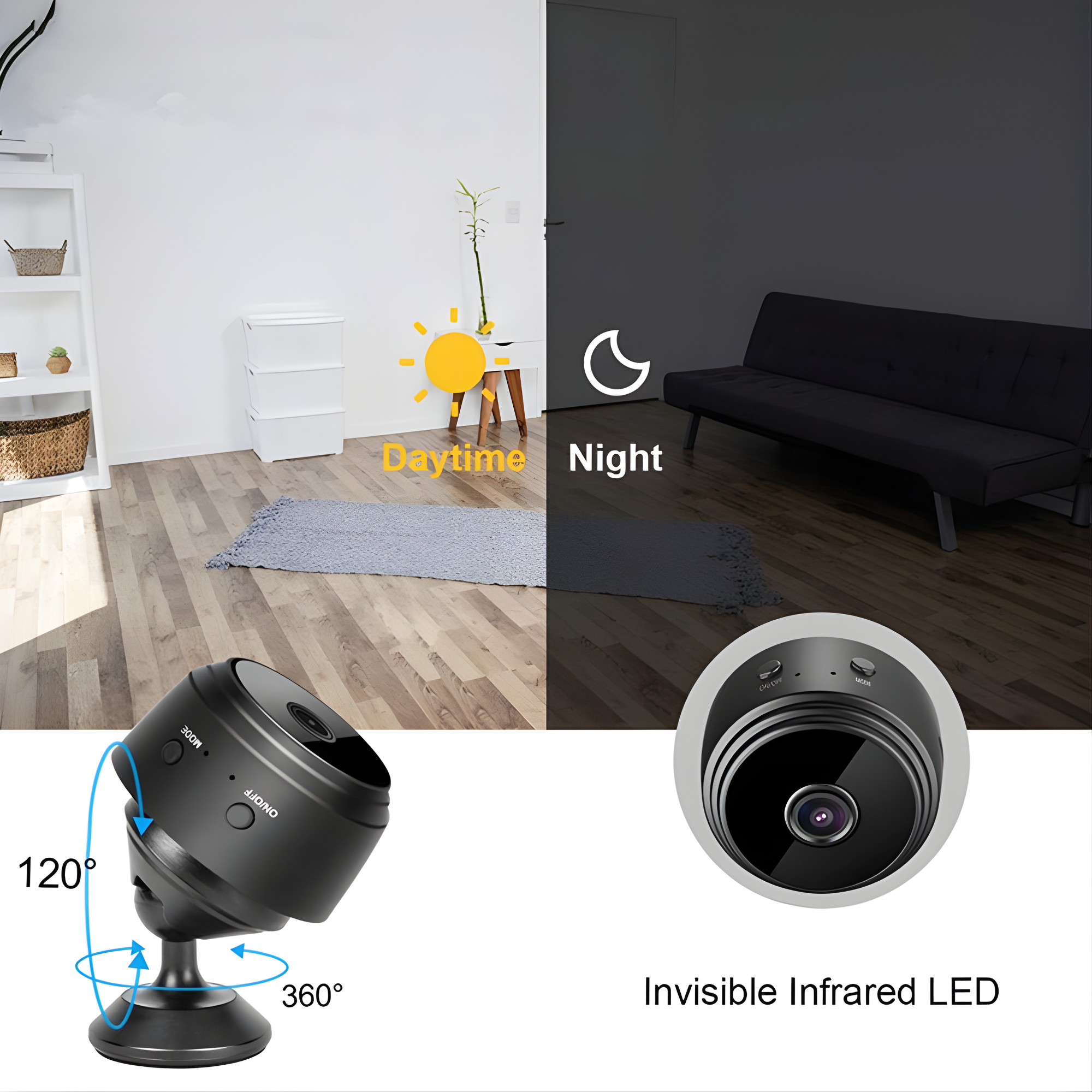 Mini Cámara Espía Magnética HD (WiFi + Visión Nocturna)