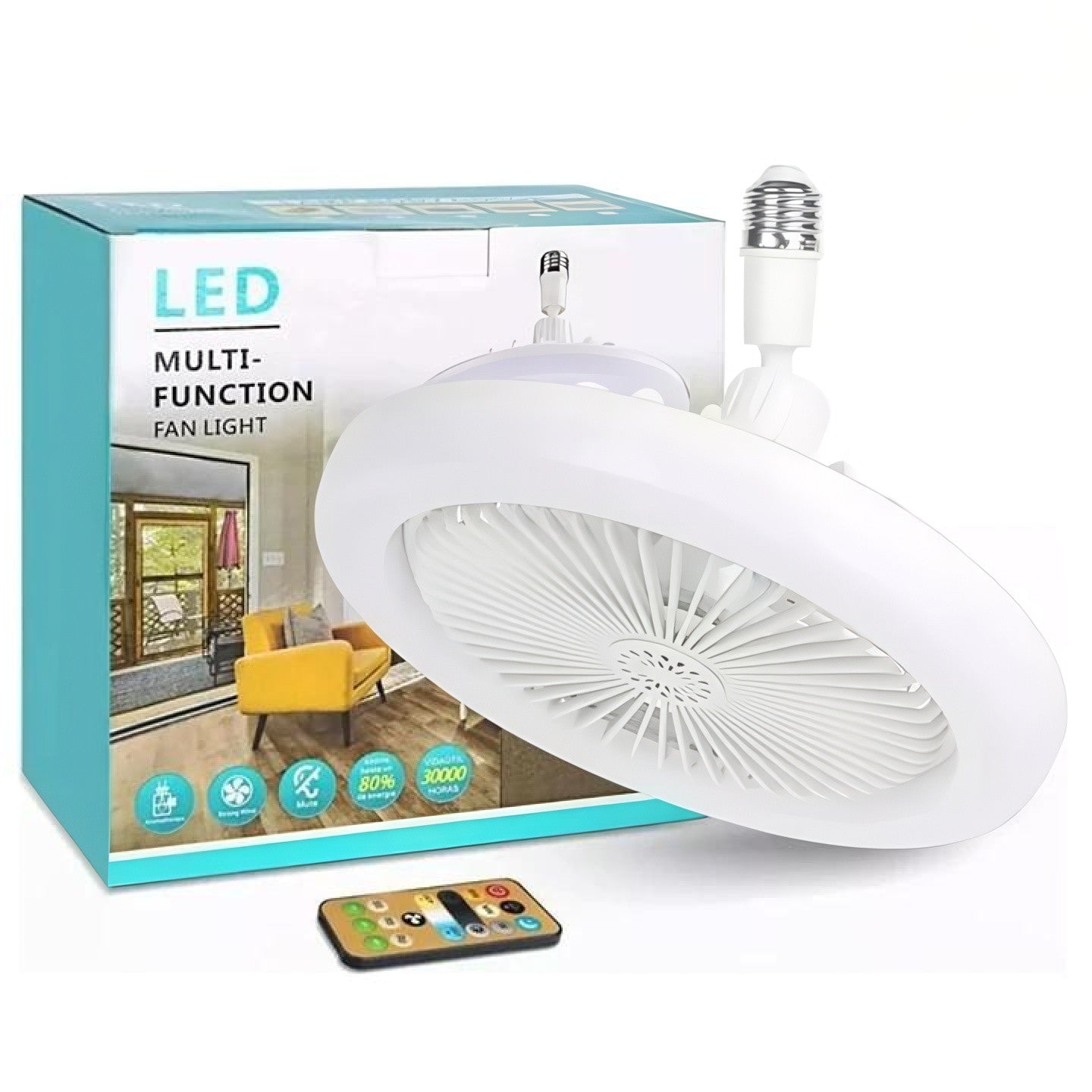 Foco Ventilador LED Inteligente 2 en 1 (Luz + Aire Fresco)