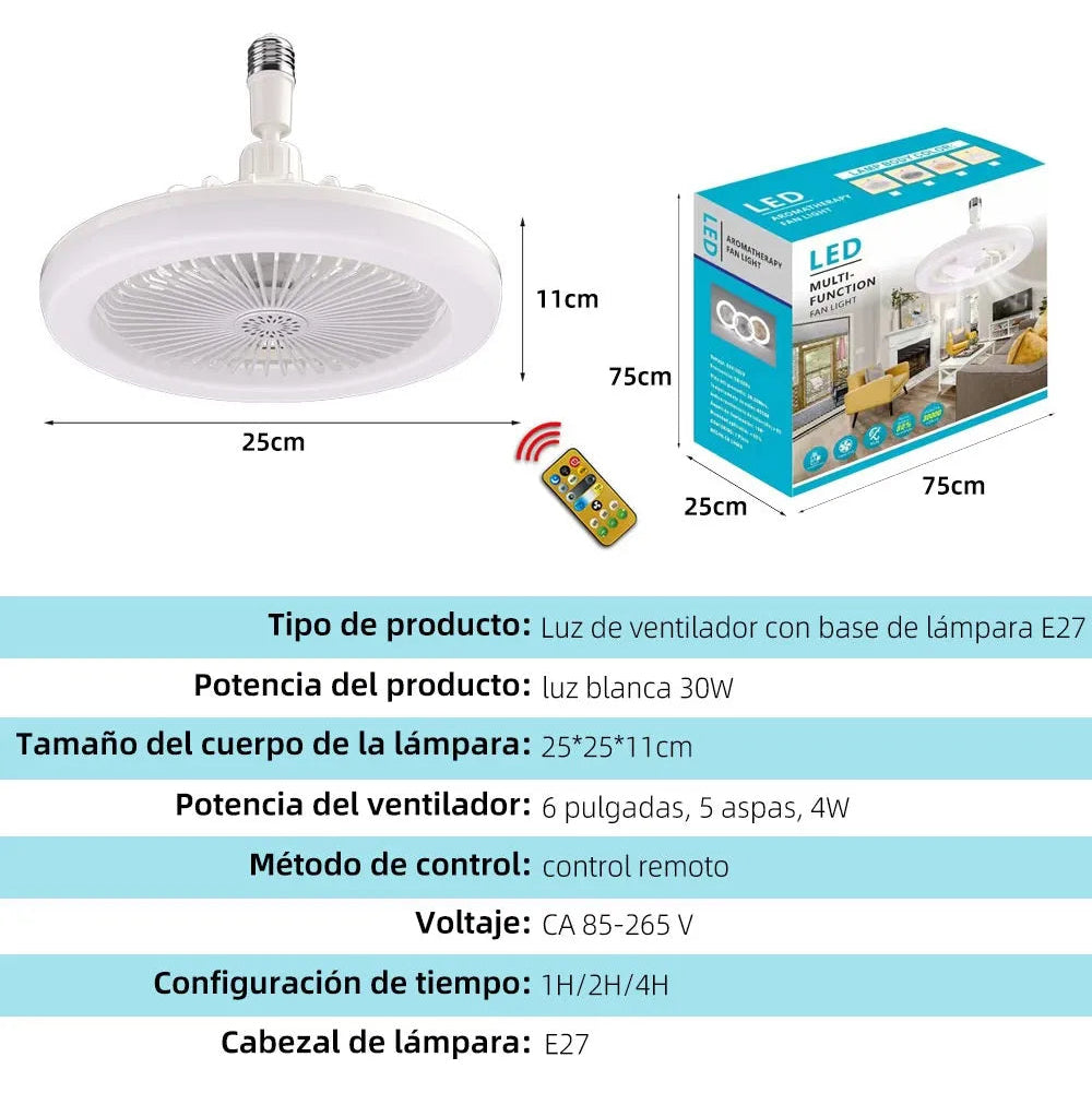 Foco Ventilador LED Inteligente 2 en 1 (Luz + Aire Fresco)