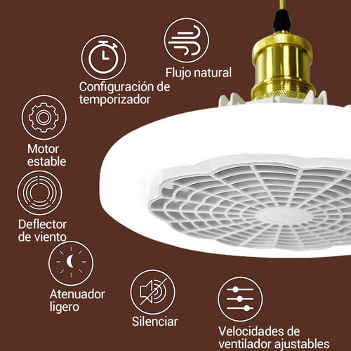 Foco Ventilador LED Inteligente 2 en 1 (Luz + Aire Fresco)