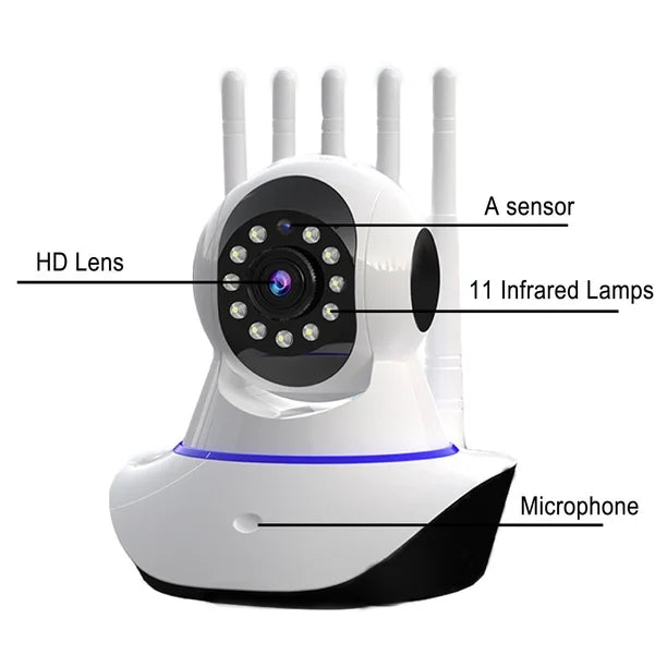 Cámara Robot Inteligente 360° WiFi (Visión Nocturna + Audio)