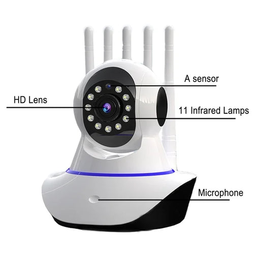 Cámara Robot Inteligente 360° WiFi (Visión Nocturna + Audio)