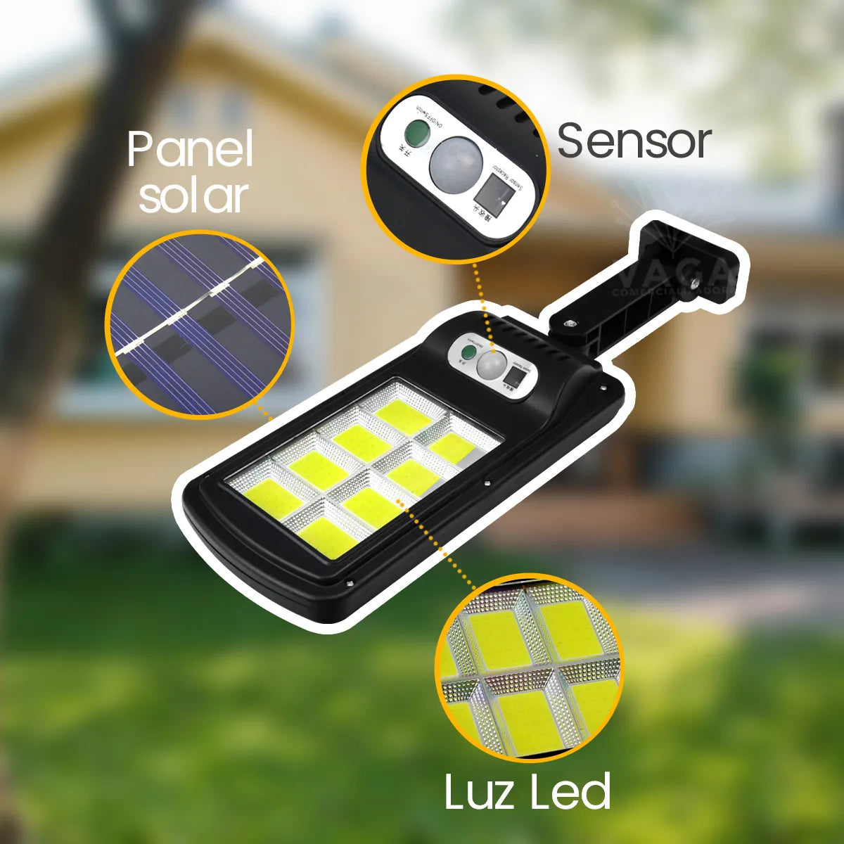 Lámpara Solar Suburbana LED (Tipo Alumbrado Público + Control Remoto)