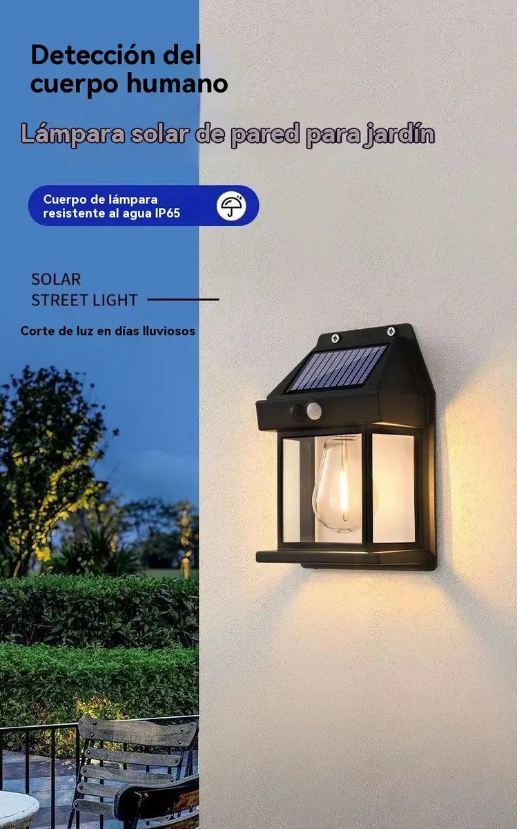 Lámpara Solar Decorativa Estilo Vintage (Sensor de Movimiento)