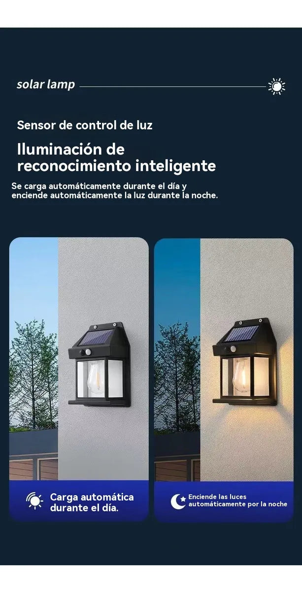 Lámpara Solar Decorativa Estilo Vintage (Sensor de Movimiento)