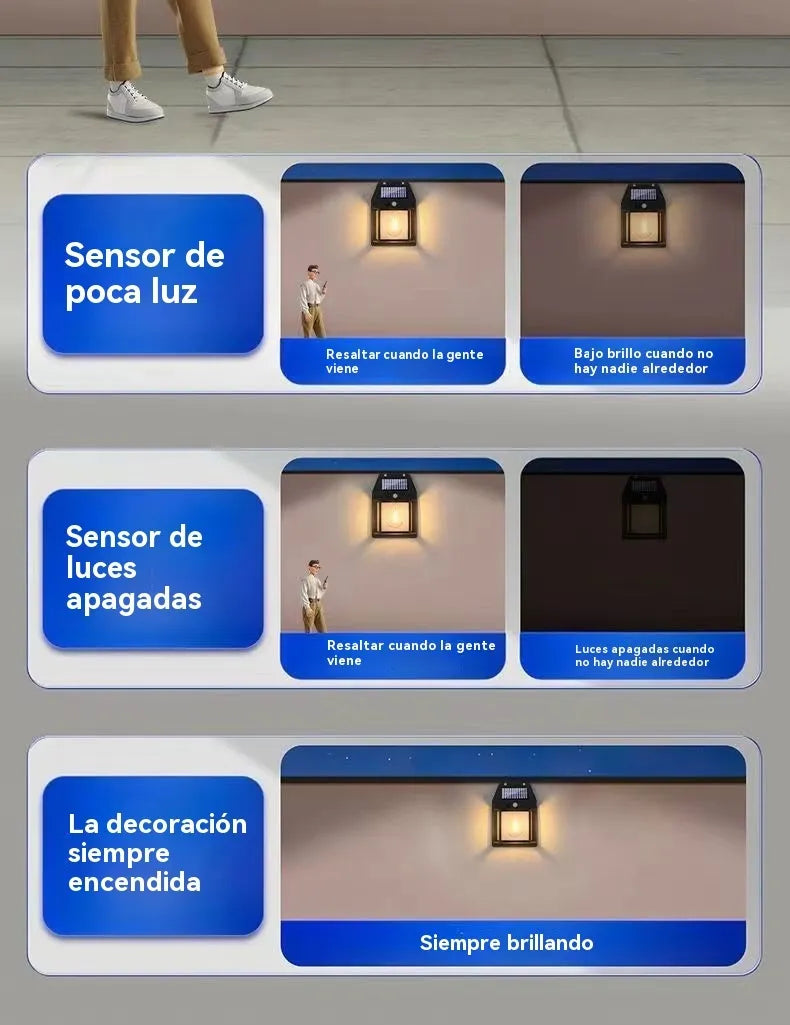 Lámpara Solar Decorativa Estilo Vintage (Sensor de Movimiento)