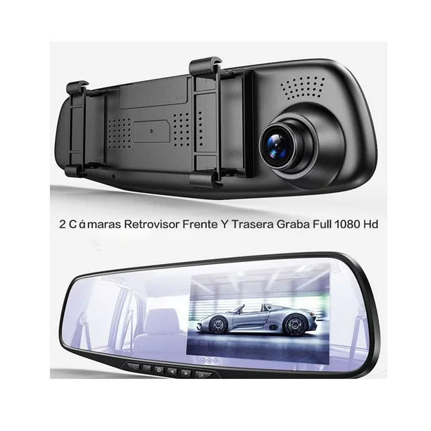 Espejo Retrovisor Inteligente Dual (Cámara Frontal + Reversa)